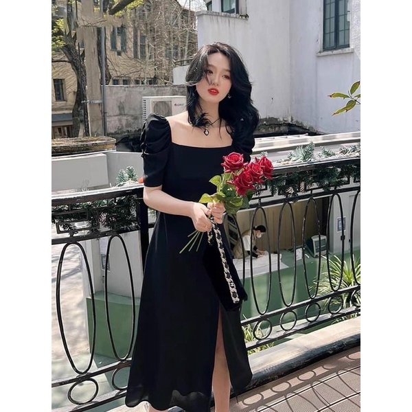VÁY DÀI CỔ VUÔNG XẺ TÀ BIGSIZE 60-90KG