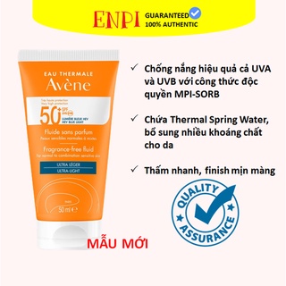 Kem chống nắng Avene Dry Touch Fluide SPF50+ 50ml