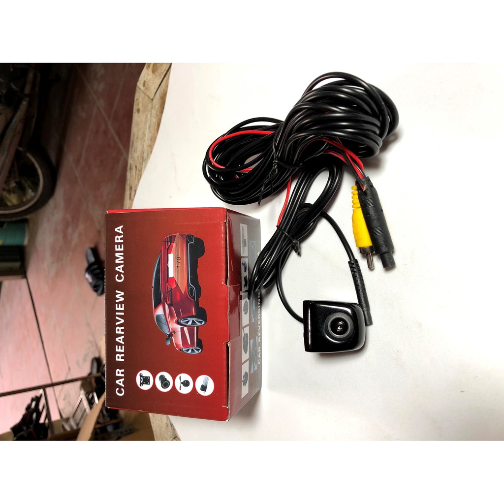 Bộ màn hình và camera lùi, màn hình LCD, camera vỏ kim loại sơn đen bóng, không led