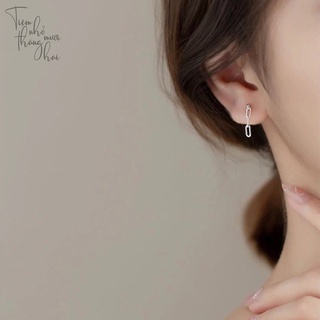 Bông tai dây xích bất đối xứng
