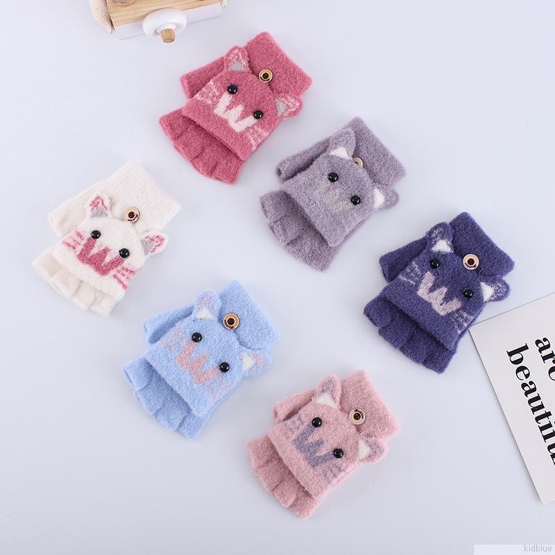 Găng tay mềm hở ngón họa tiết hoạt hình dễ thương cho bé