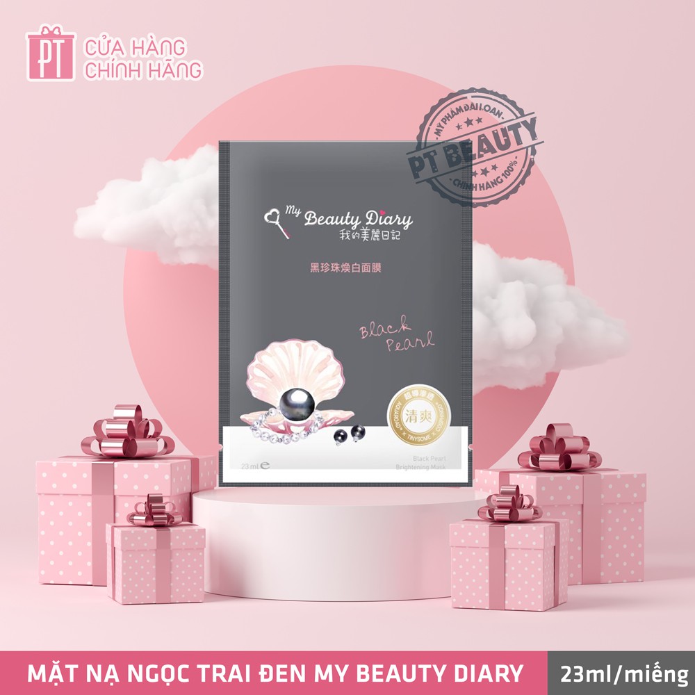 Lẻ 1 Miếng Mặt nạ My Beauty Diary Ngọc Trai Đen trắng sáng da