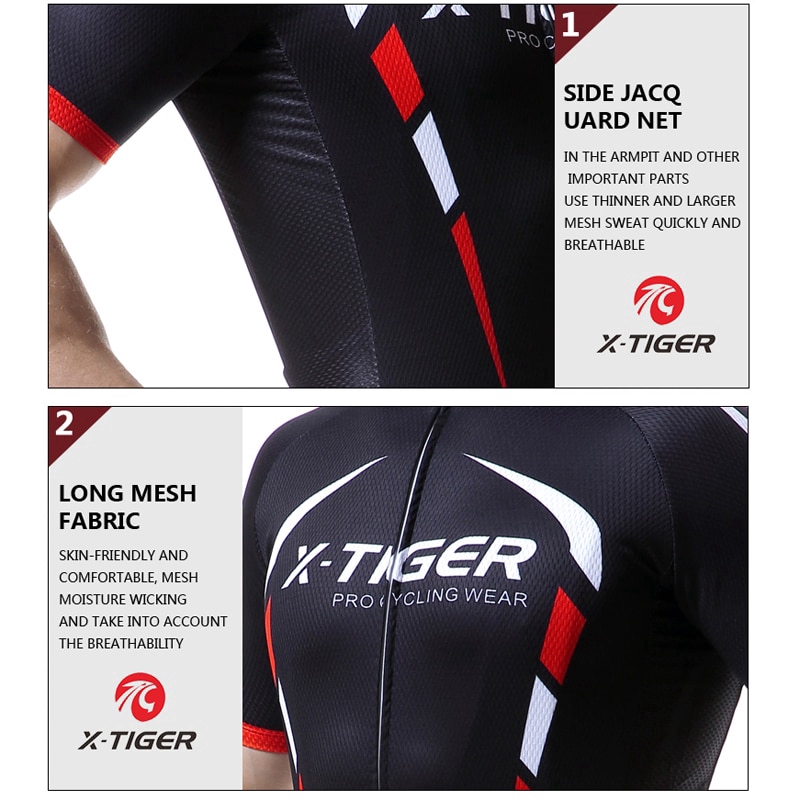 Áo jersey X-TIGER vải polyester thời trang thể thao đi xe đạp cao cấp