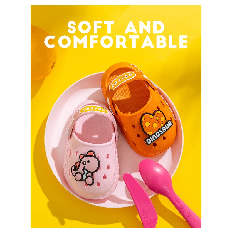 Dép cho bé Colorful Dinosaur, sục cross cho bé trai bé gái siêu nhẹ 52839
