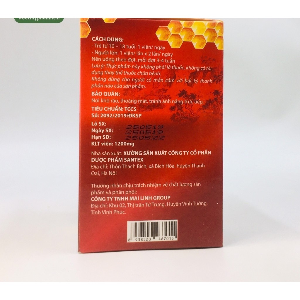 9B Viên tăng lực nhân sâm, Giúp bồi bổ cơ thể, ăn ngủ ngon, cho người suy nhược, sau bệnh