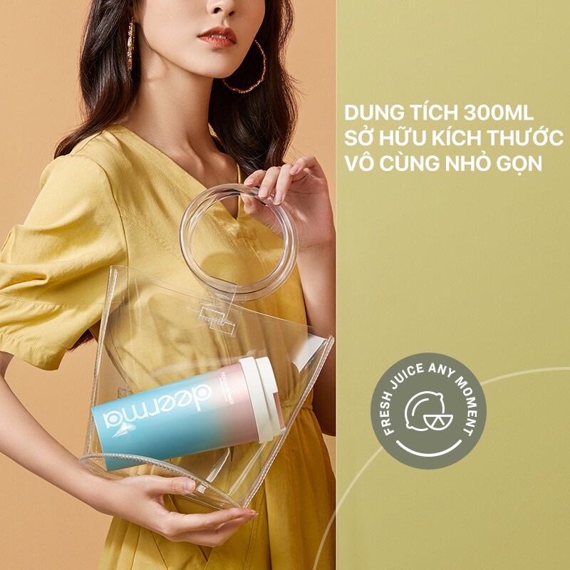 Máy Xay Sinh Tố Cầm Tay kiêm cốc giữ nhiệt inox Xiaomi DEM Nu90 - Giữ nhiệt, xay sinh tố, bình nước chỉ trong 1 sản phẩm