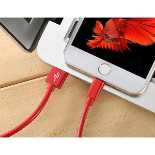 Dây Cáp Sạc BEWO Da Đỏ Cao Cấp Iphone