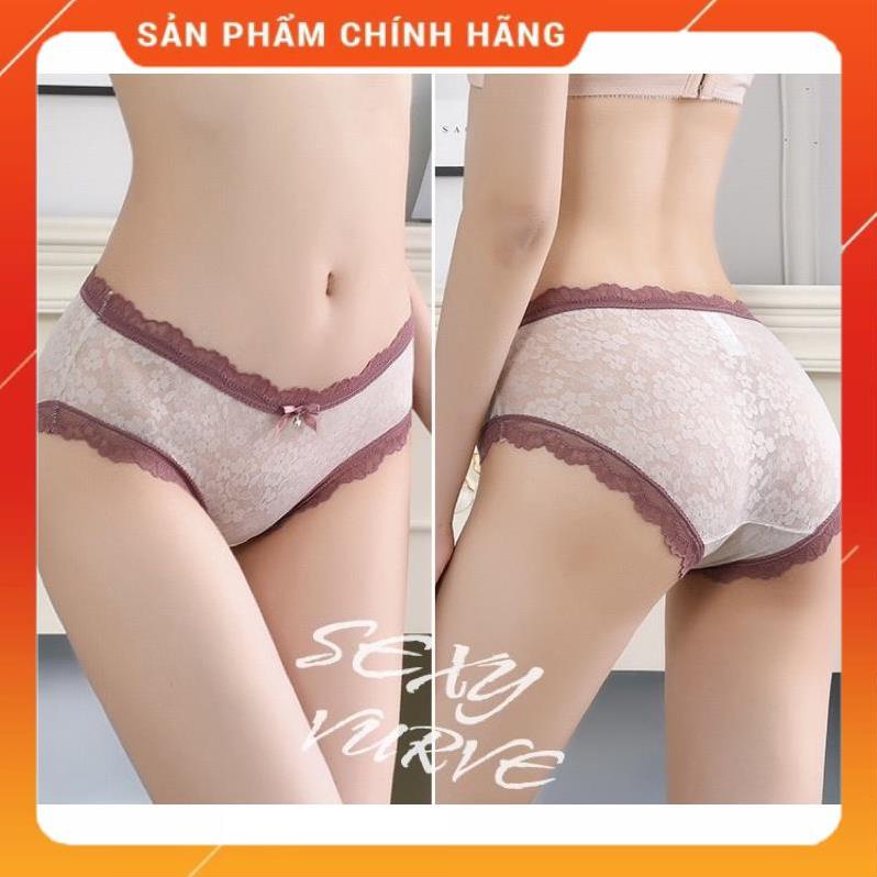 Quần Lót Nữ Ren Hoa Cao Cấp Sexy Viền Ren đính nơ 2288