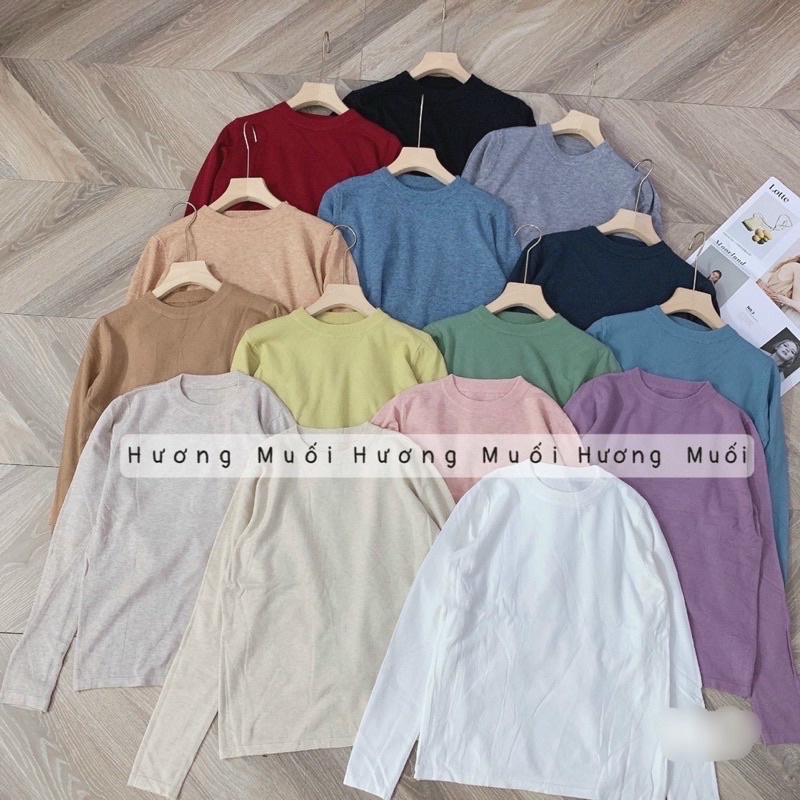 áo len dài tay trơn mịn-áo len basic nhiều màu