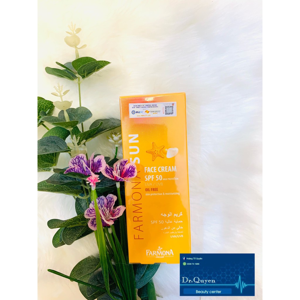 KEM CHỐNG NẮNG FAMONA SPF50+++ dành cho da dầu, mụn và da hỗ hợp, nâng tone giống kem nền