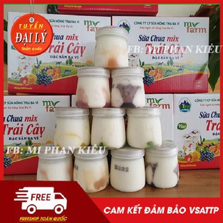 [SHIP TẠI HÀ NỘI] SỮA CHUA BA VÌ MYFARM ĐẢM BẢO VSAT TP, LOGO DẬP NỔI TRÊN THÂN HỘP, CÓ DẬP MÀNG NHIỆT TRÊN MIỆNG HỘP .