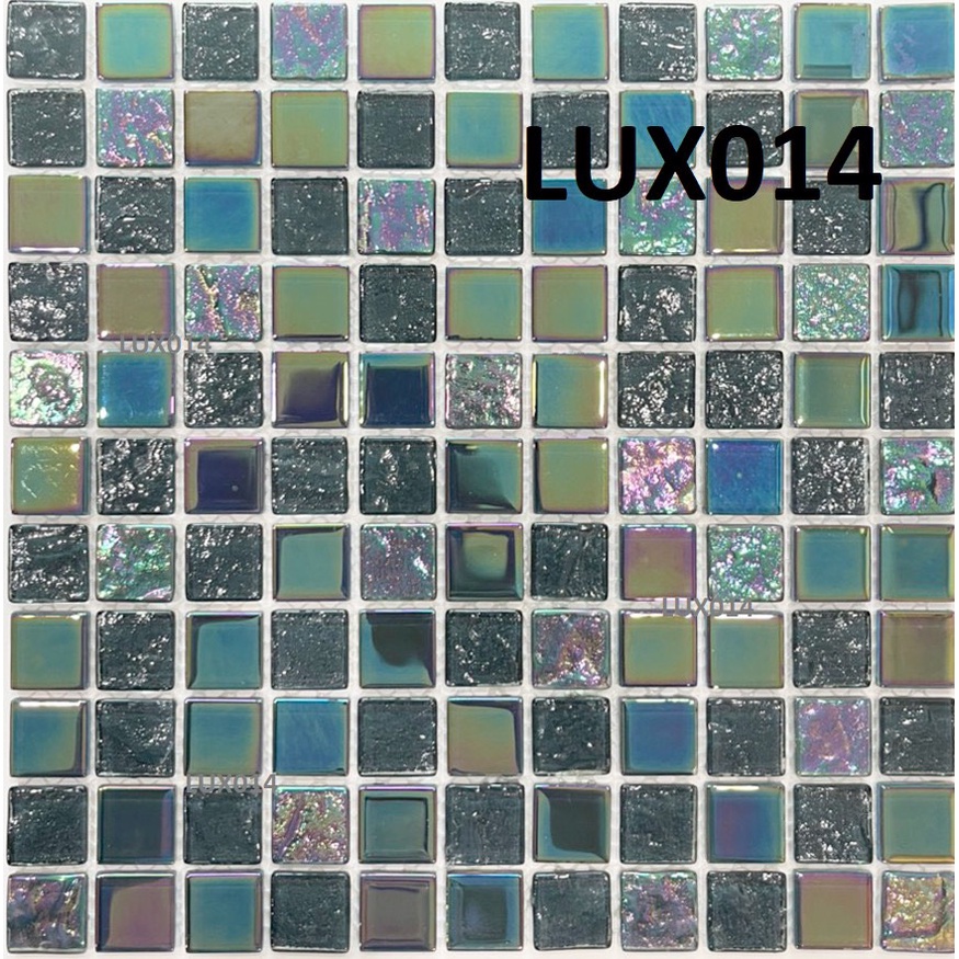 Gạch mosaic cao cấp G7LUX014 đen ánh xạ ốp bể bơi, gạch mosaic ốp bếp, gạch mosaic trang trí, gạch m
