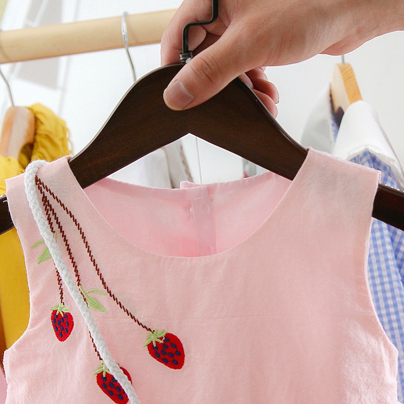 Đầm Công Chúa Không Tay Họa Tiết Dâu Tây Thời Trang Mùa Hè 2020 Dành Cho Bé Gái 1-3 Tuổi