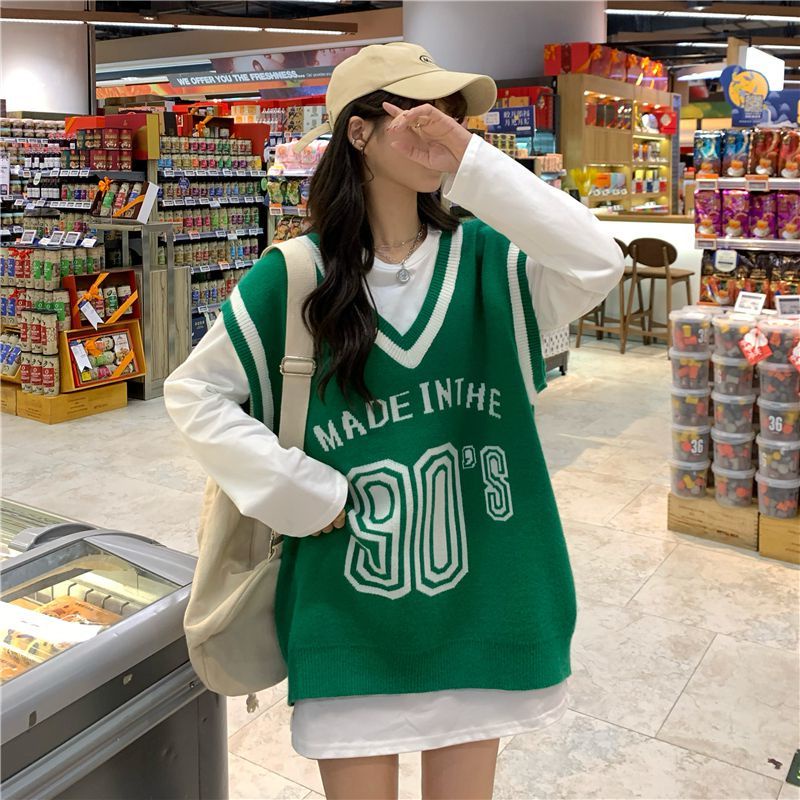 Áo ghi lê cổ chữ V phong cách thể thao thời trang Hàn quốc cho nữ