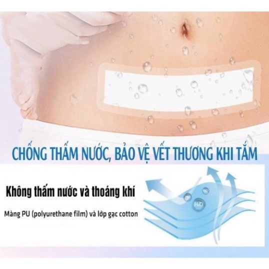 Huong Hoa Mart Gạc, Miếng Dán Rốn Cho Trẻ Tắm HETIS FILM PAD, chống thấm, Bảo Vệ Vết Thương trước Vi Khuẩn