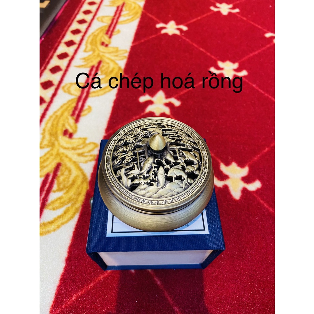 [PBMC]Lư xông tròn đồng 3 chân miệng cao