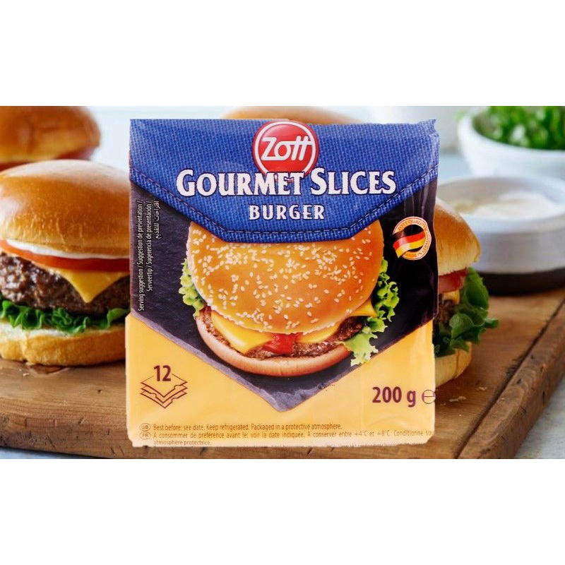 RẺ NHẤT SHOPEE PHÔ MAI LÁT BURGER GOURMET SLICES ZOTT GÓI 200G