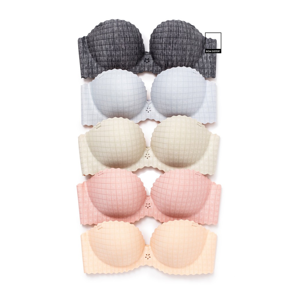 [Mã FARSBRBOM1 giảm 10% đơn 99K] Áo Lót Mút Mỏng Cúp Ngang Su Đúc Caro Không Gọng Siêu Nâng BOM SISTER A9960 | BigBuy360 - bigbuy360.vn