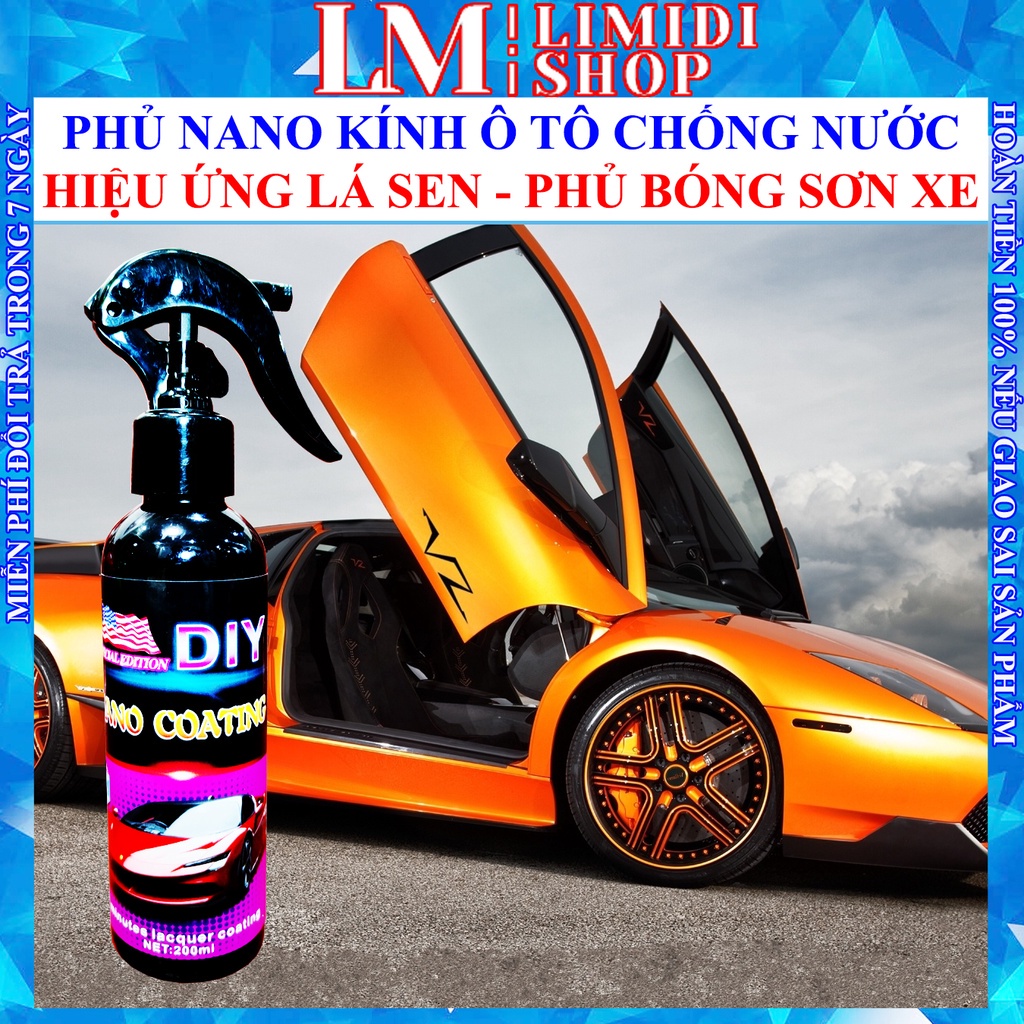 Bình Xịt Nano - Ceramic Wax Phủ Kính Ô tô Xịt Bóng Xe Máy Chống Nước Kính,