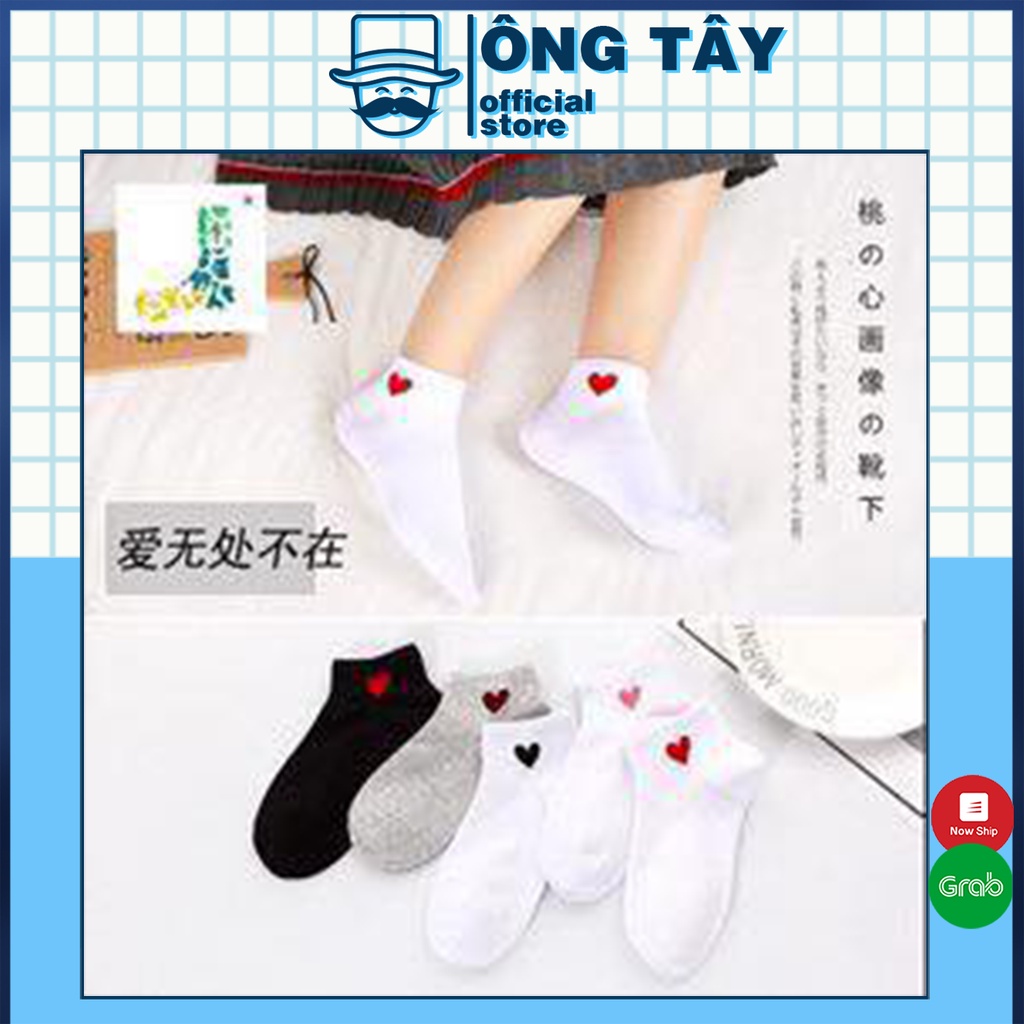 1 đôi tất gót trái tim Cotton