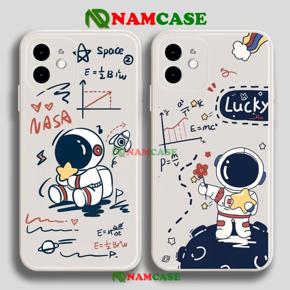 Ốp lưng iPhone Phi hành gia cute cạnh viền vuông silicon mềm dẻo cho iphone 6/6s/7/8/X/XS/11/12/13 Pro Plus Max