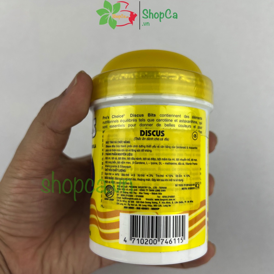 Thức ăn cho cá ĐĨA DISCUS cá dĩa Pro'S Choice dạng HẠT lọ VÀNG 60 Gram
