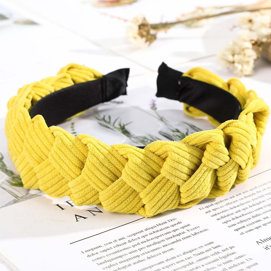 Cài tóc vải nhung kẻ sọc thời trang Hàn Quốc cho nữ