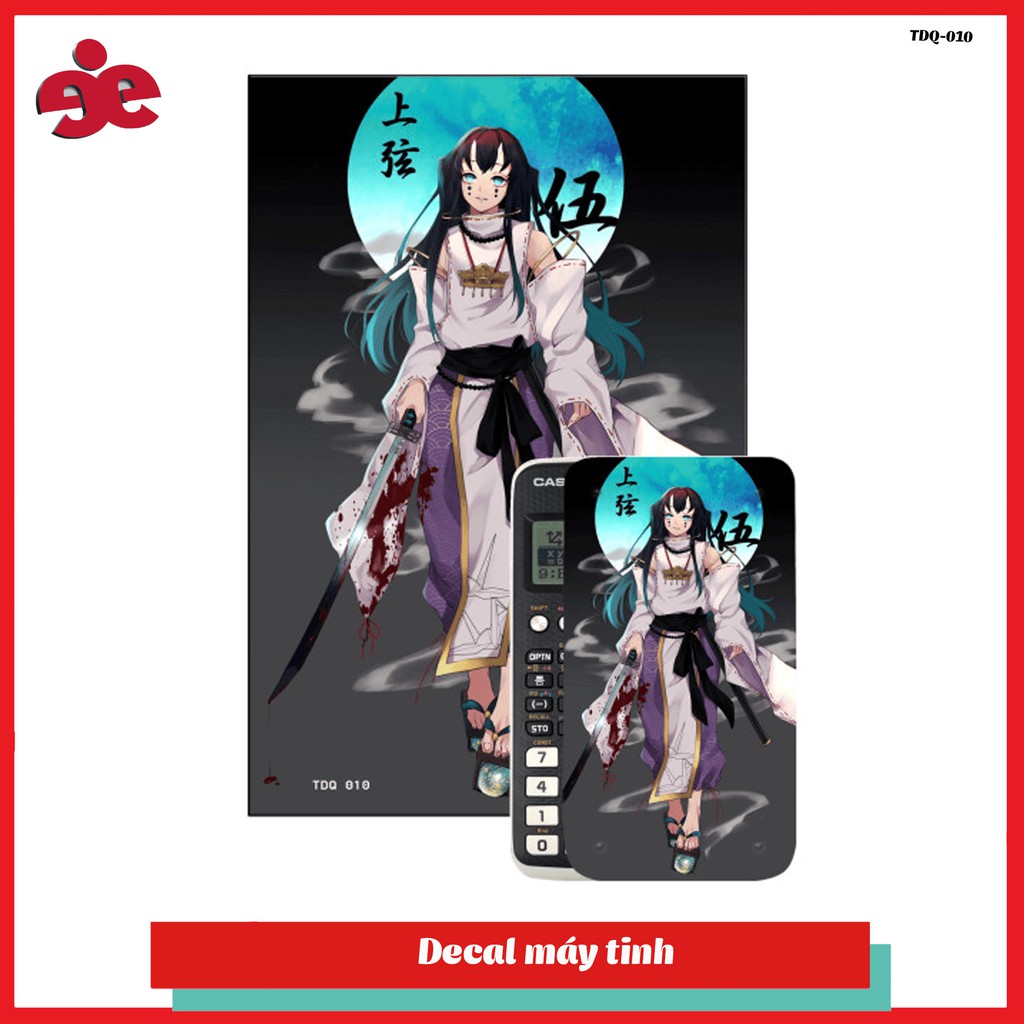 Decal trang trí máy tính casio thanh gươm diệt quỷ TDQ-009