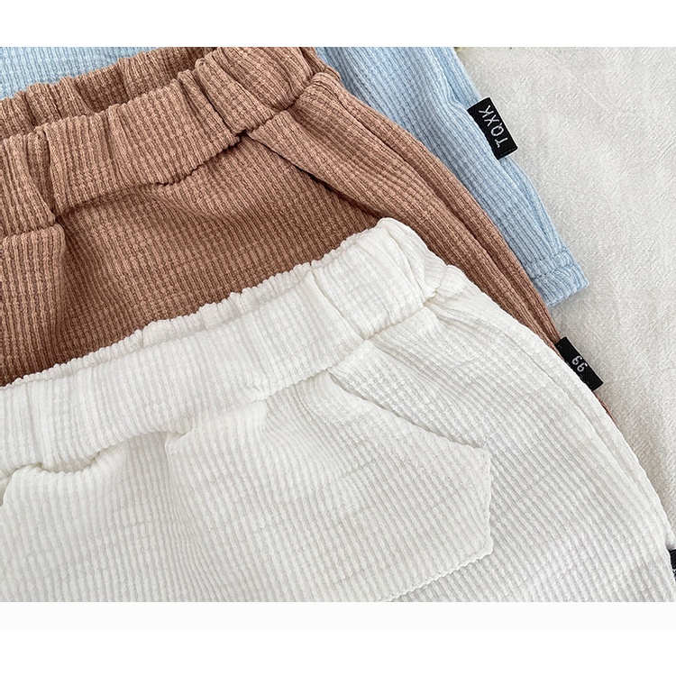 Set quần áo tăm lạnh cho bé trai bé gái, Quần áo trẻ em cộc tay thêu hình mặt gấu Hàn Quốc