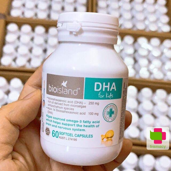Bioisland DHA for Kids, Úc (60 viên) dầu cá từ vi tảo bổ sung DHA cho bé từ sơ sinh, người lớn và phụ nữ mang thai
