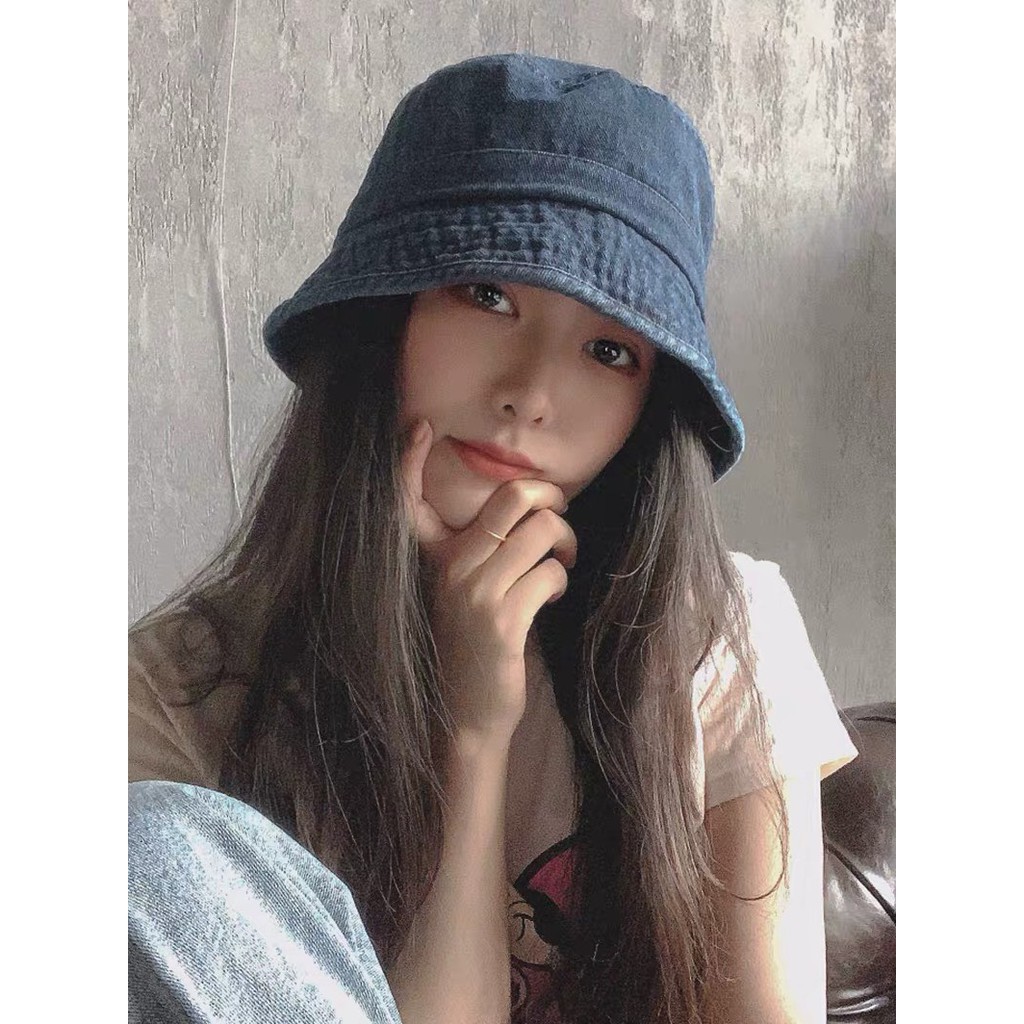 Mũ bucket denim trơn mẫu mới