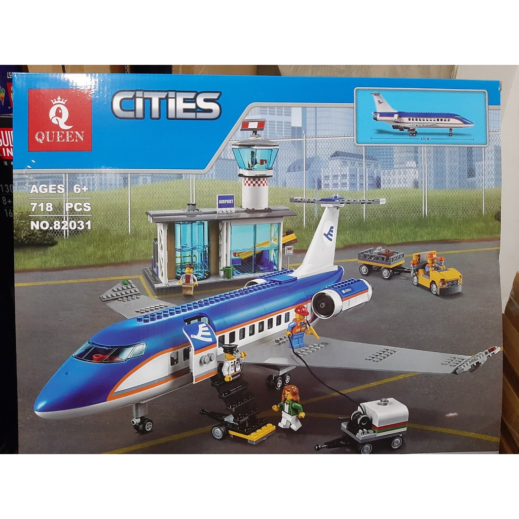 (CÓ SẴN) lắp ráp city Queen 82031 SÂN BAY QUỐC TẾ Máy Bay Chuyên Cơ Và Trạm Kiểm Soát