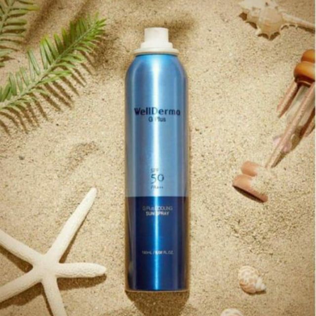 Xịt Chống Nắng Chống Trôi, Giảm Nhiệt, Làm Mát Da Wellderma G PLus Cooling Sun Spray SPF50 PA+++