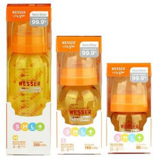 Bình Sữa Wesser Nano cổ rộng 140ml, 180ml, 260ml
