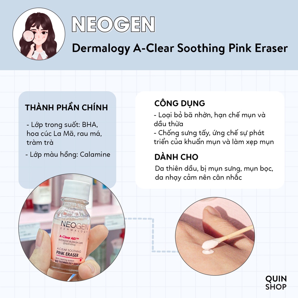 Chấm Mụn Sưng Neogen Dermalogy A-Clear Soothing Pink Eraser