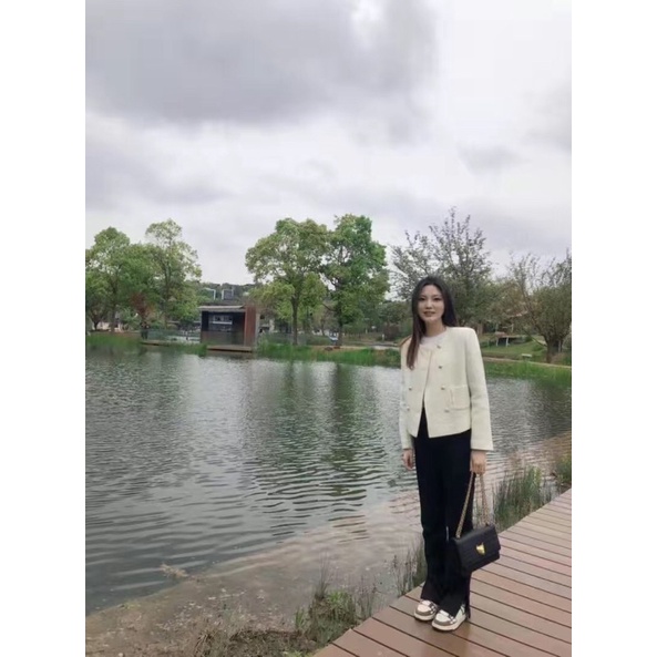 🌷 Áo dạ tweet cổ tròn đệm vai dáng lửng thanh lịch 2022