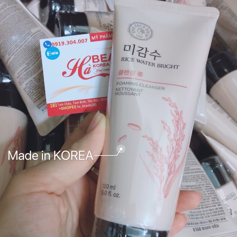Sữa rửa mặt trắng da cấp ẩm chống lão hóa không có hạt The Face Shop Rice Water Bright Facial Foaming Cleanser 150ml | BigBuy360 - bigbuy360.vn