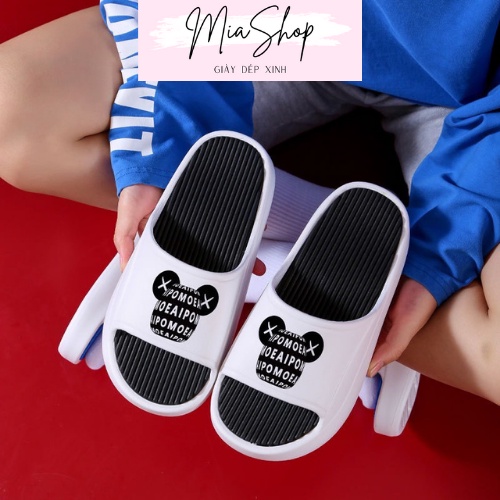 Dép đúc quai ngang 🔥MIA SHOP🔥 dép nữ thời trang đế bằng cao 4cm họa tiết 3D HOT Trend 2022 chất liệu EVA cao cấp