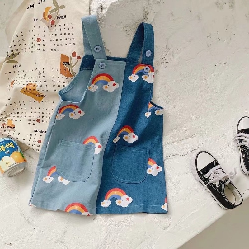 Đầm Yếm Denim Thời Trang Mùa Hè Hàn Quốc Mới Cho Bé Gái