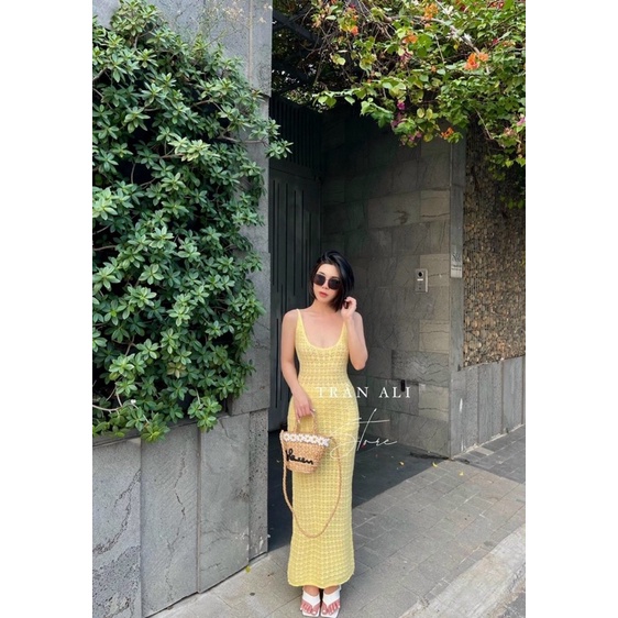 ĐẦM BODY VÀNG LEN DỆT