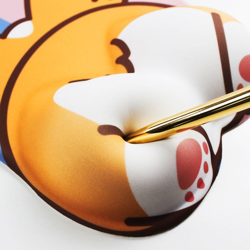 Tấm Lót Chuột Gel 3D Hình Chú Chó Corgi Dễ Thương Có Đệm Kê Cổ Tay Tiện Dụng Cho Văn Phòng / PC / Laptop