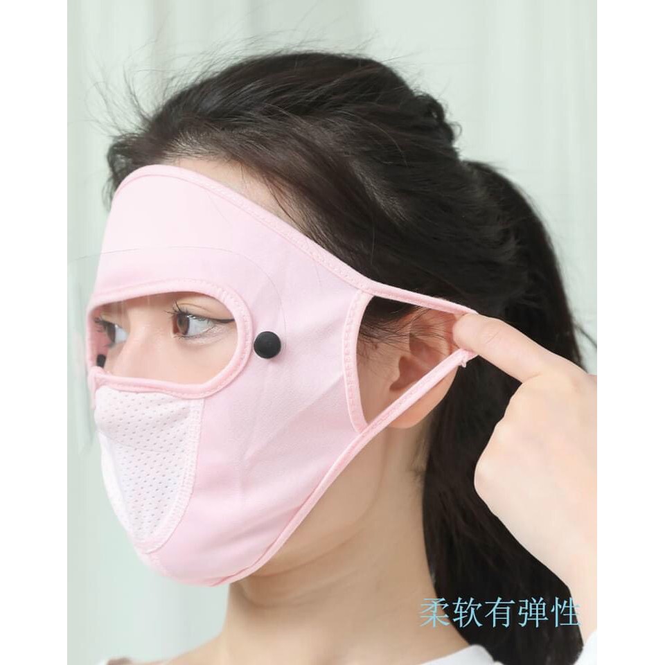 Khẩu trang Ninja vải thun kính trắng che kín mặt | BigBuy360 - bigbuy360.vn