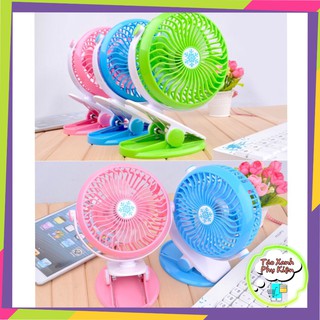 Quạt Tích Điện F168 - Để Bàn - Kẹp Đa Năng Xoay 360*