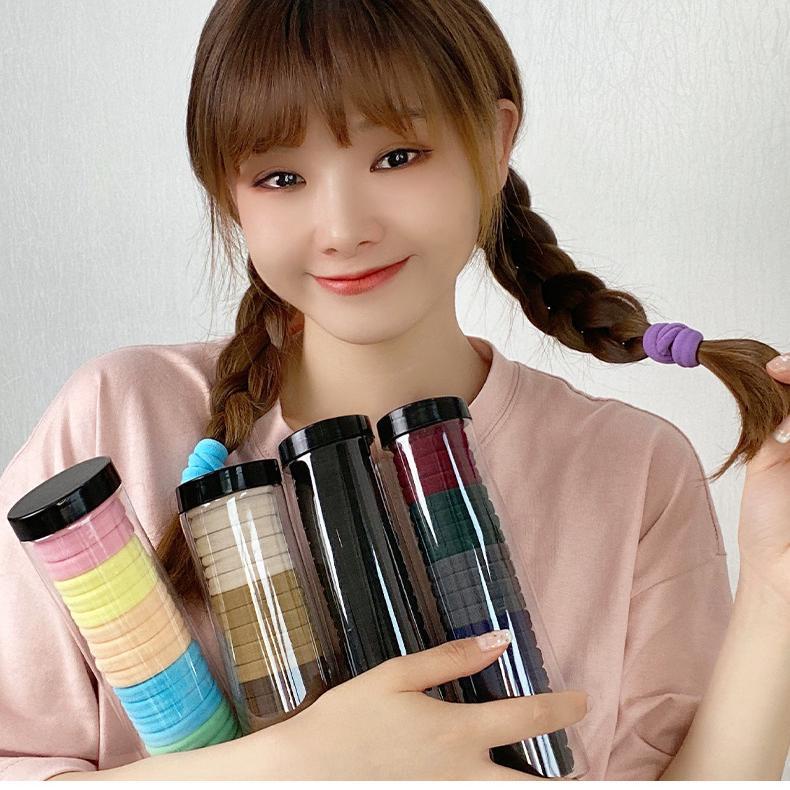 Bộ 20 Dây Thun Cao Su Buộc Tóc Nhiều Màu Đơn Giản