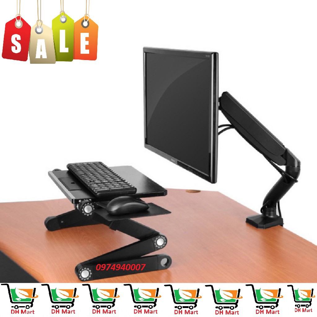 [Mới nhất tải trọng 9Kg] Giá treo màn hình máy tính F80 - Xoay 360 độ - Hàng nhập khẩu | BigBuy360 - bigbuy360.vn