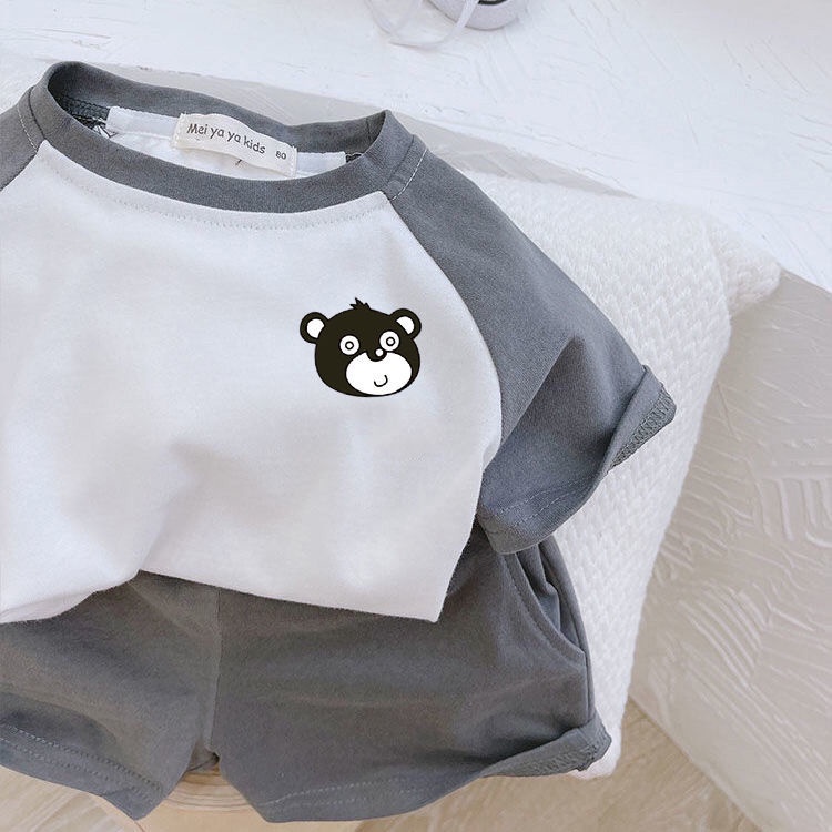 Set Áo Thun Cotton Ngắn Tay Form Rộng Họa Tiết Hoạt Hình Và Quần Short Thời Trang Mùa Hè Cho Bé Trai