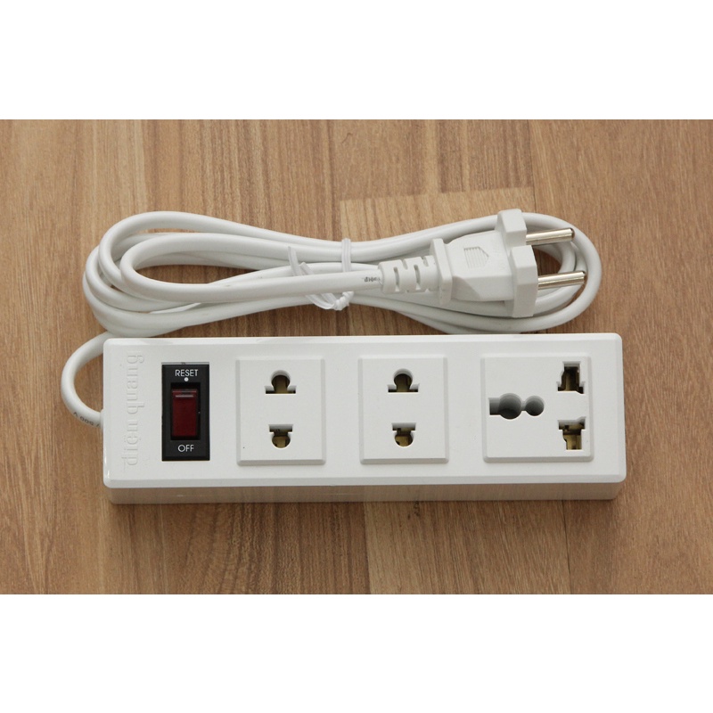 Ổ CẮM 3 LỖ ĐQ 002A-02 ĐIỆN QUANG dây 2m, 5m