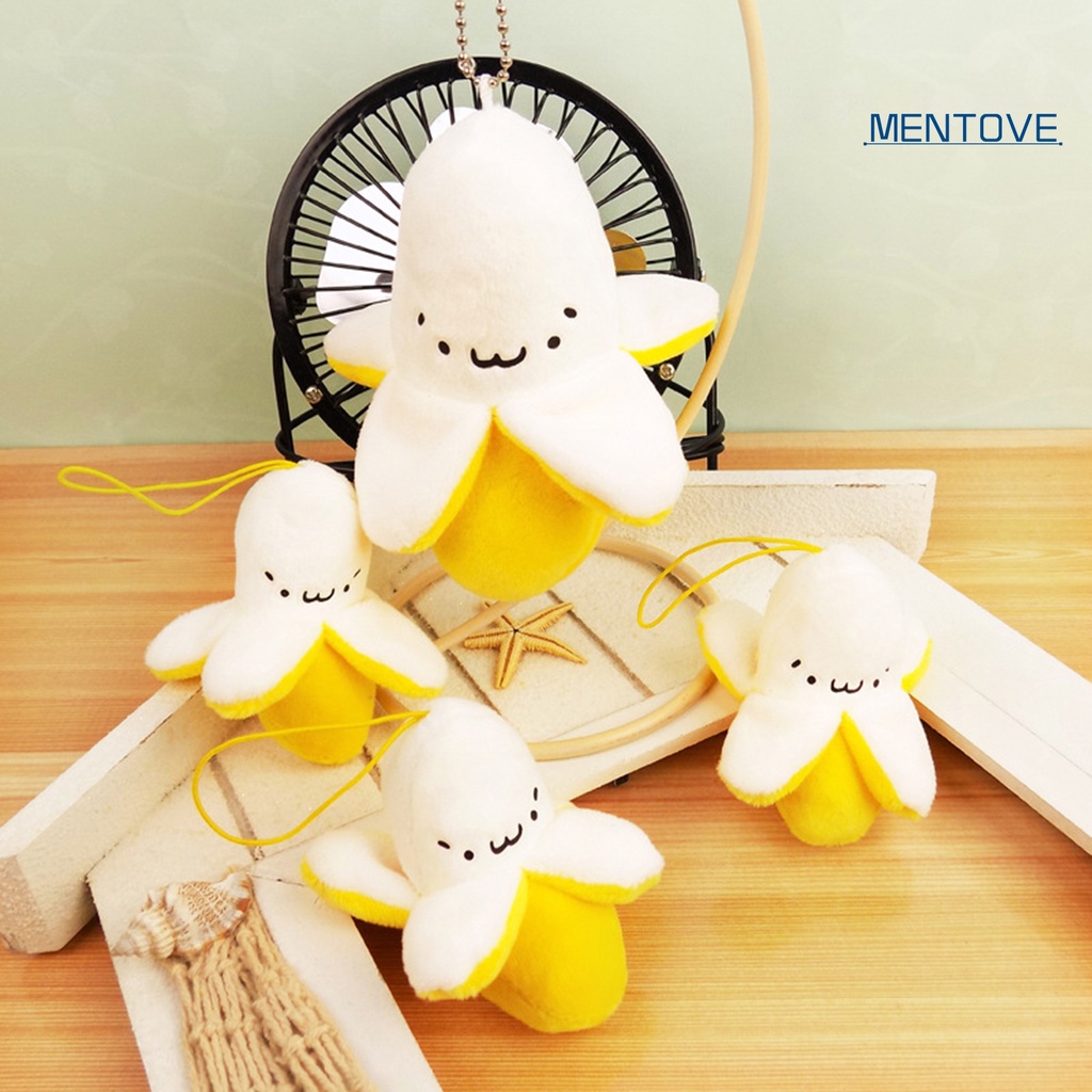 &lt; Mentove Đồ Chơi &gt; Mặt Dây Chuyền Thiết Kế Hình Quả Chuối Nhồi Bông Đa Năng Sáng Tạo Cho Xe Hơi
