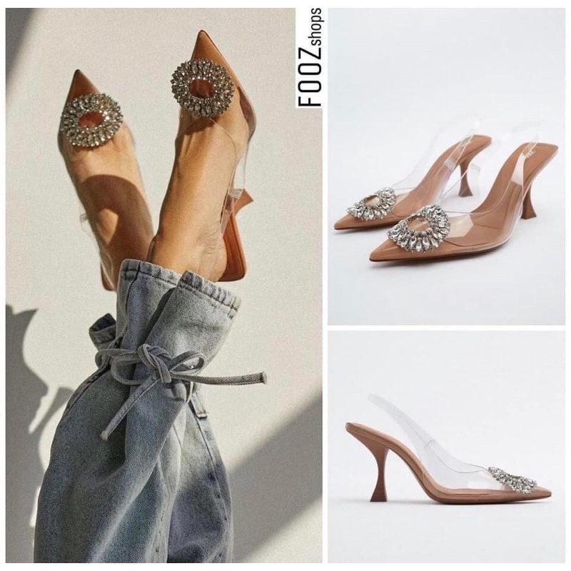 ❄️ HÀNG QUẢNG CHÂU FULLBOX ❄️ Sangdal mika bít mũi gót nhọn 7cm