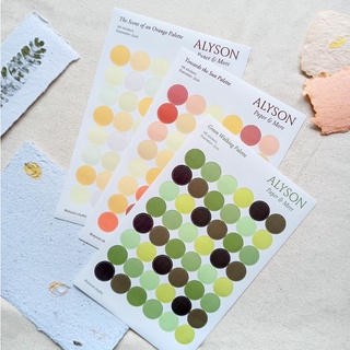 Set 48 sticker tròn round sticker trang trí bullet journal, planner